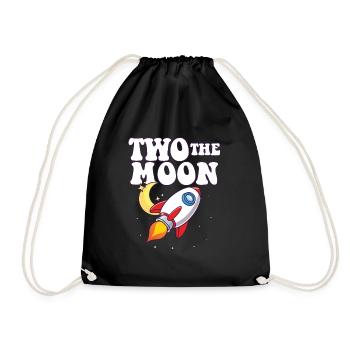 Astronaut 2nd Birthday Party Theme Two The Moon - Turnbeutel - Schwarz - Vorne