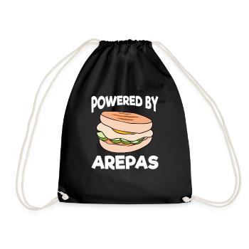 Powered By Arepas - Drawstring Bag - black - Front
