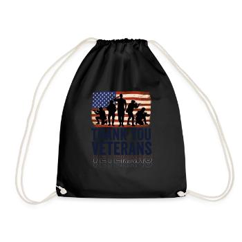 Patriotique MERCI AUX ANCIENS COMBATTANTS et aux soldats - Sac de sport léger - noir - Devant