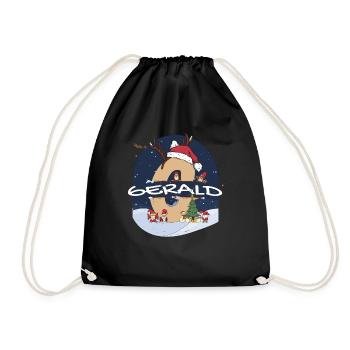 Impressionnant Gerald nom w chapeau de père Noël dans le thème de Noël - Sac de sport léger - noir - Devant