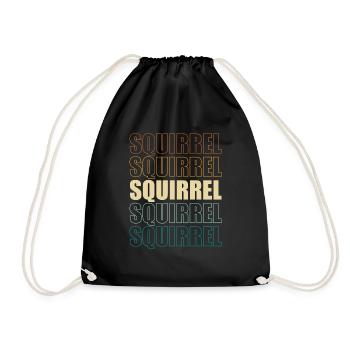 Vintage Forest Animal Squirrel Rodent Retro - Drawstring Bag - black - Front