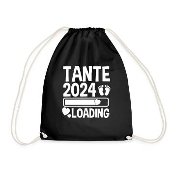 Werdende Tante 2024 - Turnbeutel - Schwarz - Vorne