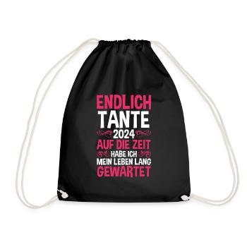 Werdende Tante 2024 - Turnbeutel - Schwarz - Vorne