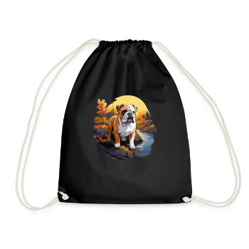 Chien Bouledogue anglais - Sac de sport léger - noir - Devant