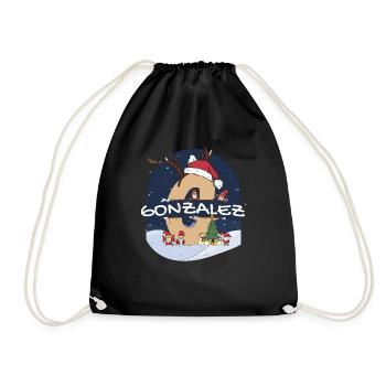 Impressionnant Gonzalez nom w chapeau de père Noël dans le thème de Noël - Sac de sport léger - noir - Devant