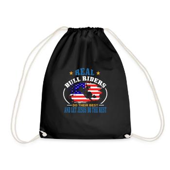 Taureaux équitation rodéo cadeau - Sac de sport léger - noir - Devant