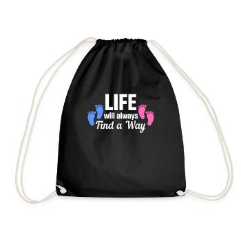 Life will always find a way ivf dad - Drawstring Bag - black - Front
