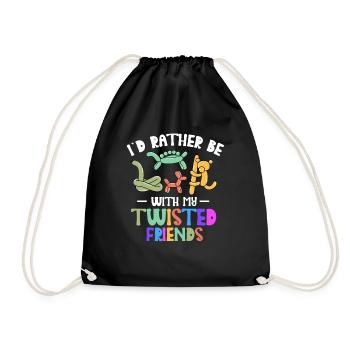 Balloon Animal Party Balloon Artist - Drawstring Bag - black - Front