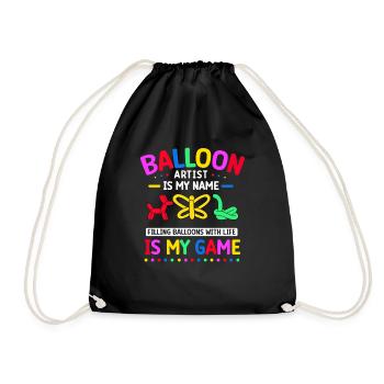 Balloon Animal Party Balloon Artist - Drawstring Bag - black - Front