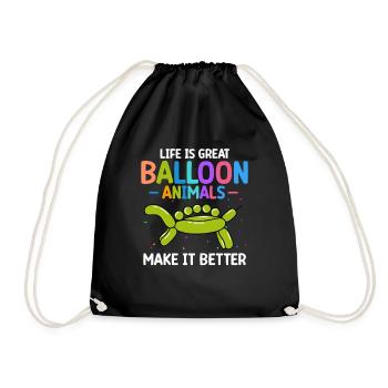 Balloon Animal Party Balloon Artist - Drawstring Bag - black - Front
