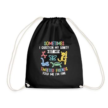 Balloon Animal Party Balloon Artist - Drawstring Bag - black - Front