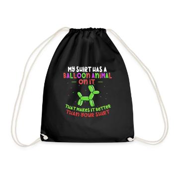 Balloon Animal Party Balloon Artist - Drawstring Bag - black - Front