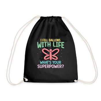 Balloon Animal Party Balloon Artist - Drawstring Bag - black - Front