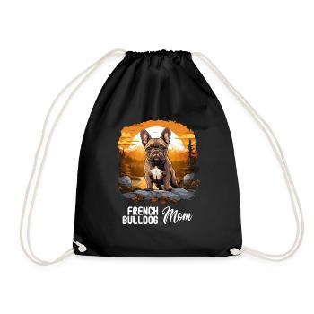 Dog French Bulldog - Drawstring Bag - black - Front