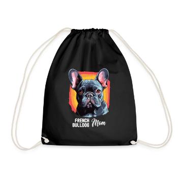 Dog French Bulldog - Drawstring Bag - black - Front