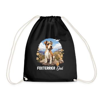 Hund Foxterrier - Turnbeutel - Schwarz - Vorne