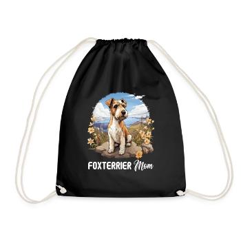 Hund Foxterrier - Turnbeutel - Schwarz - Vorne