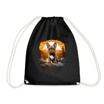 Dog French Bulldog - Drawstring Bag - black - Front