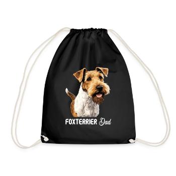Hund Foxterrier - Turnbeutel - Schwarz - Vorne