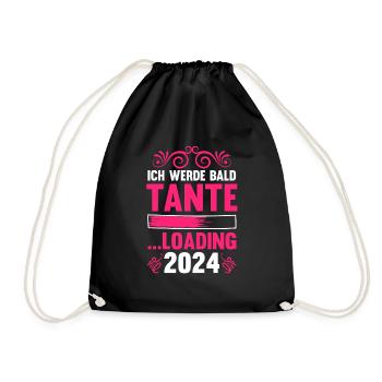 Werdende Tante 2024 - Turnbeutel - Schwarz - Vorne