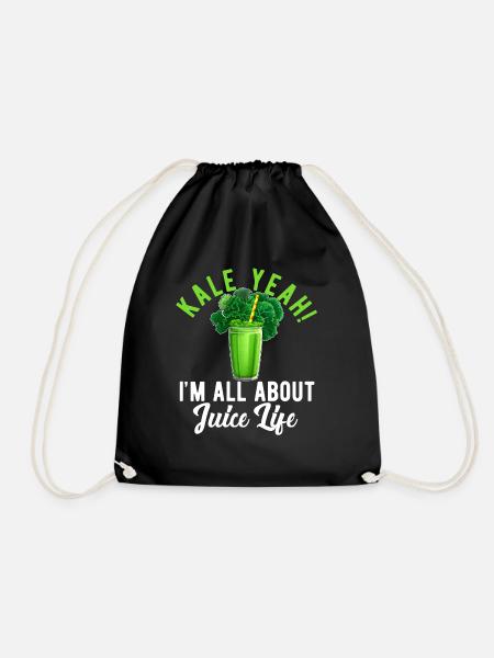 Juicing Men Women Juicer Cleanse Smoothie Juice - Drawstring Bag - black