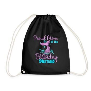 Fête d’anniversaire sirène famille assortie - Sac de sport léger - noir - Devant