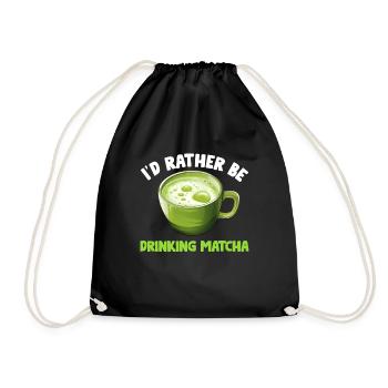 Matcha Tea Latte Lover For Green Tea Funny Matcha - Drawstring Bag - black - Front