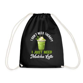 Matcha Tee Latte Liebhaber für grünen Tee Lustiger Matcha - Turnbeutel - Schwarz - Vorne