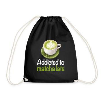 Matcha Tea Latte Lover For Green Tea Funny Matcha - Drawstring Bag - black - Front