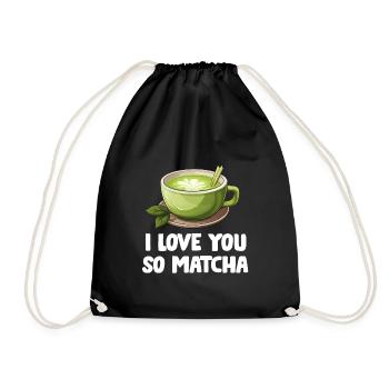 Matcha Tea Latte Lover For Green Tea Funny Matcha - Drawstring Bag - black - Front