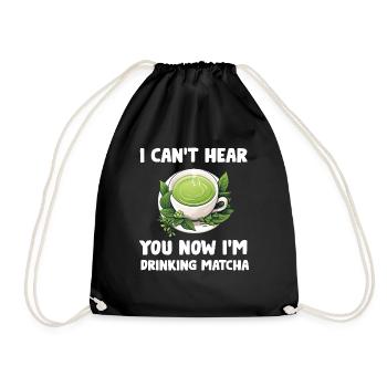 Matcha Tea Latte Lover For Green Tea Funny Matcha - Drawstring Bag - black - Front