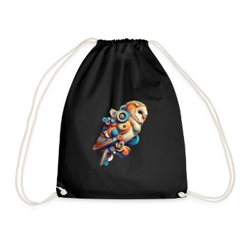 Hibou abstrait coloré - Sac de sport léger - noir - Devant
