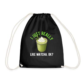 Matcha Tea Latte Lover For Green Tea Funny Matcha - Drawstring Bag - black - Front