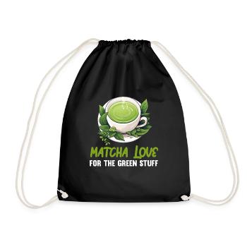 Matcha Tea Latte Lover For Green Tea Funny Matcha - Drawstring Bag - black - Front