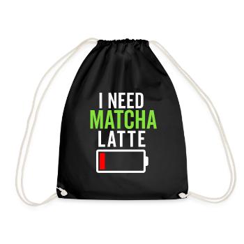 Matcha Tea Latte Lover For Green Tea Funny Matcha - Drawstring Bag - black - Front