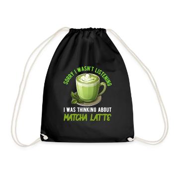 Matcha Tea Latte Lover For Green Tea Funny Matcha - Drawstring Bag - black - Front
