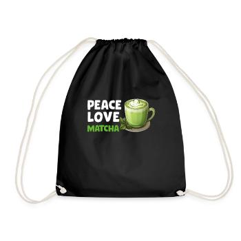 Matcha Tee Latte Liebhaber für grünen Tee Lustiger Matcha - Turnbeutel - Schwarz - Vorne