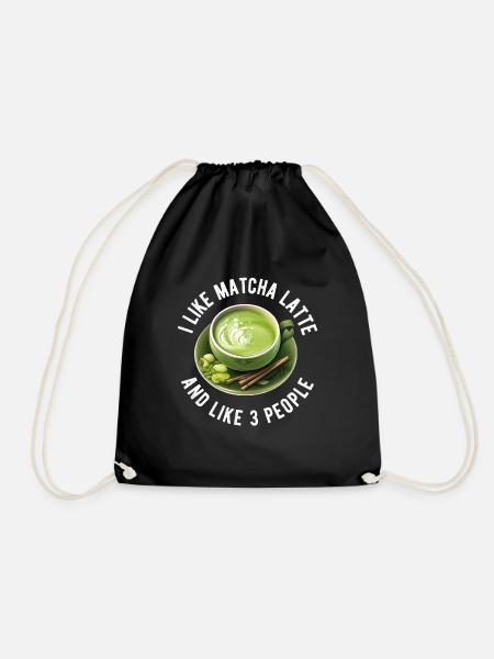 Matcha Tee Latte Liebhaber für grünen Tee Lustiger Matcha - Turnbeutel - Schwarz