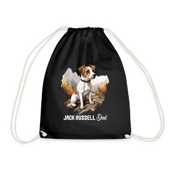 Hund Jack Russell - Turnbeutel - Schwarz - Vorne
