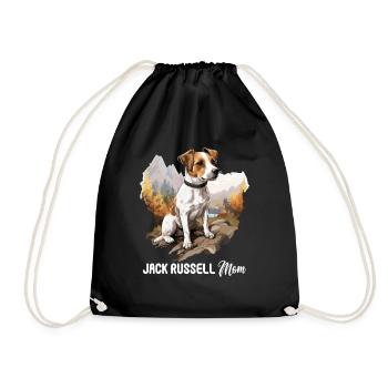 Hund Jack Russell - Turnbeutel - Schwarz - Vorne