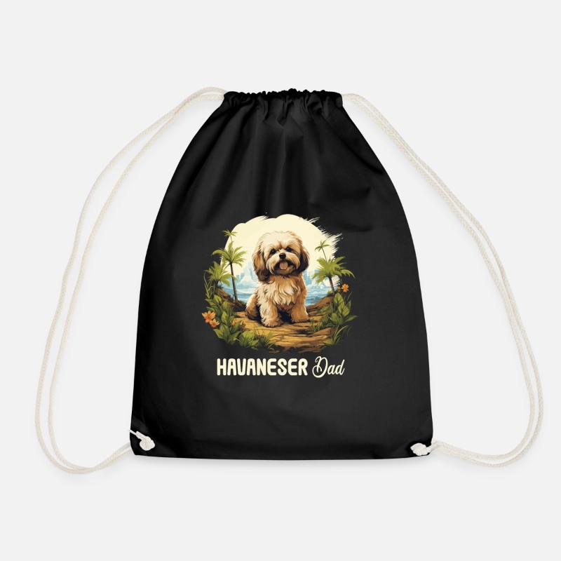 Hund Havaneser - Turnbeutel - Schwarz