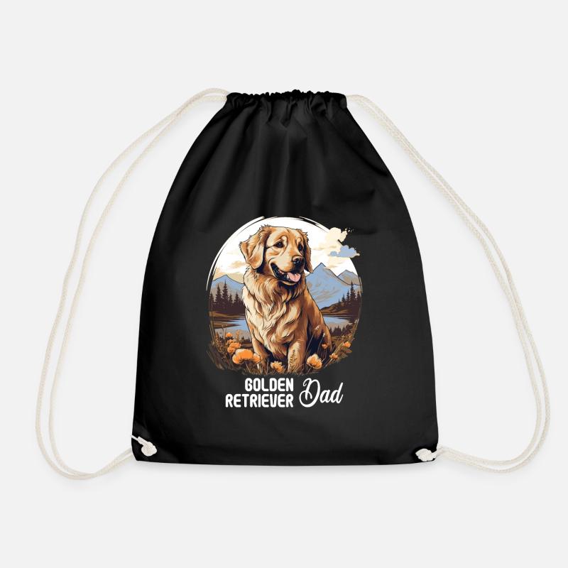 Hund Golden Retriever - Turnbeutel - Schwarz