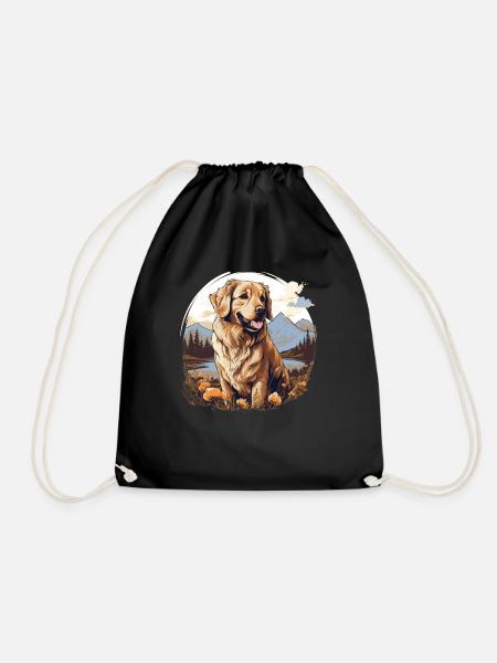 Hund Golden Retriever - Turnbeutel - Schwarz