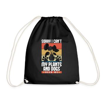 Garden and Dogs Planters Gifts Gardeners - Drawstring Bag - black - Front