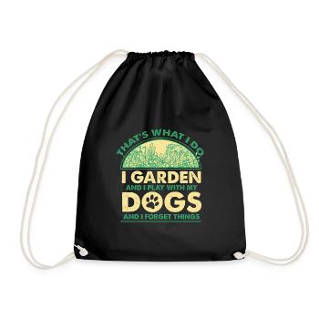 Garden and Dogs Planters Gifts Gardeners - Drawstring Bag - black - Front