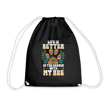Garden and Dogs Planters Gifts Gardeners - Drawstring Bag - black - Front