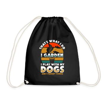 Garden and Dogs Planters Gifts Gardeners - Drawstring Bag - black - Front