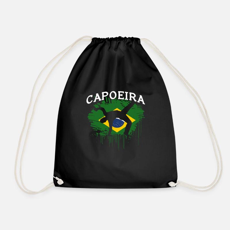 Capoeira Brésil Drapeau - Sac de sport léger - noir