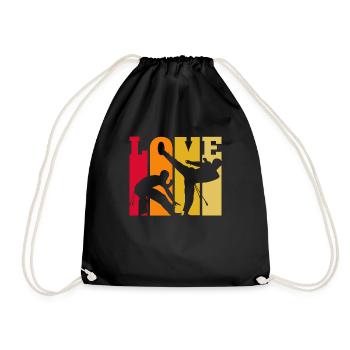 Capoeira Love Retro - Drawstring Bag - black - Front