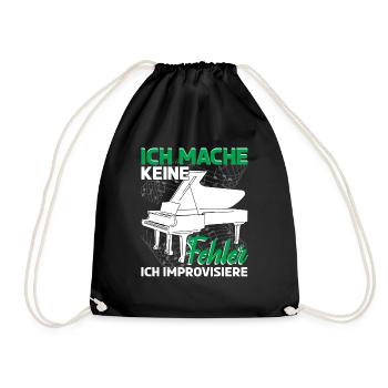 Klavier Pianist Ich mache keine Fehler - Turnbeutel - Schwarz - Vorne